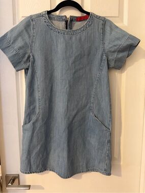Signature Light Wash Denim Top with Red Label